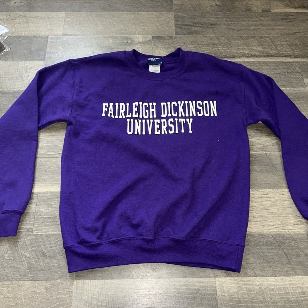 Fairleigh Dickinson University Sweatshirt Men Large Purple MV Sport Y2K NCAA *